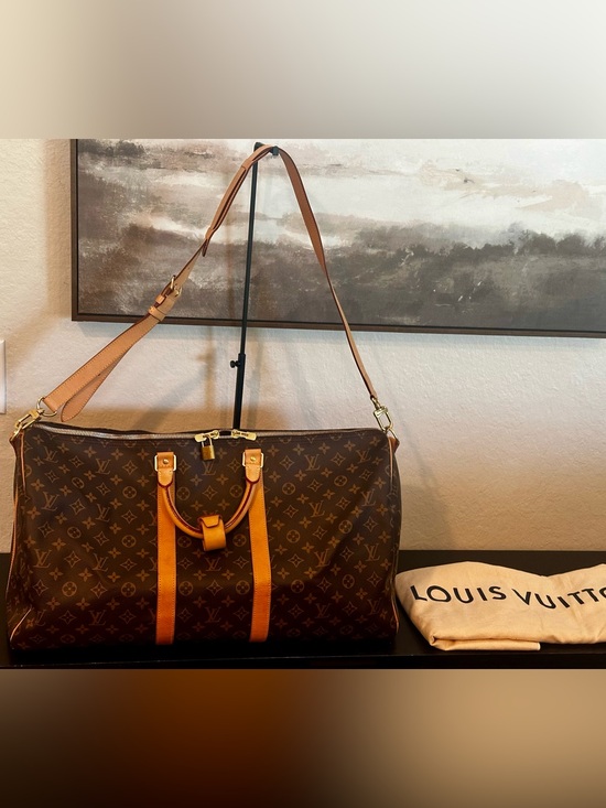 Louis Vuitton Other - Authentic Louis Vuitton Brown Monogram Duffel with Tan Leather Trims size 55